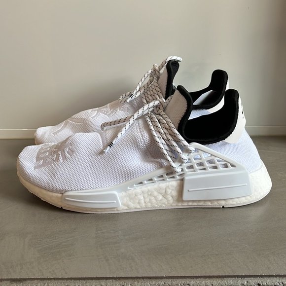 Adidas x Pharrell NMD Human Race Cloud White Sneakers - Picture 1 of 11